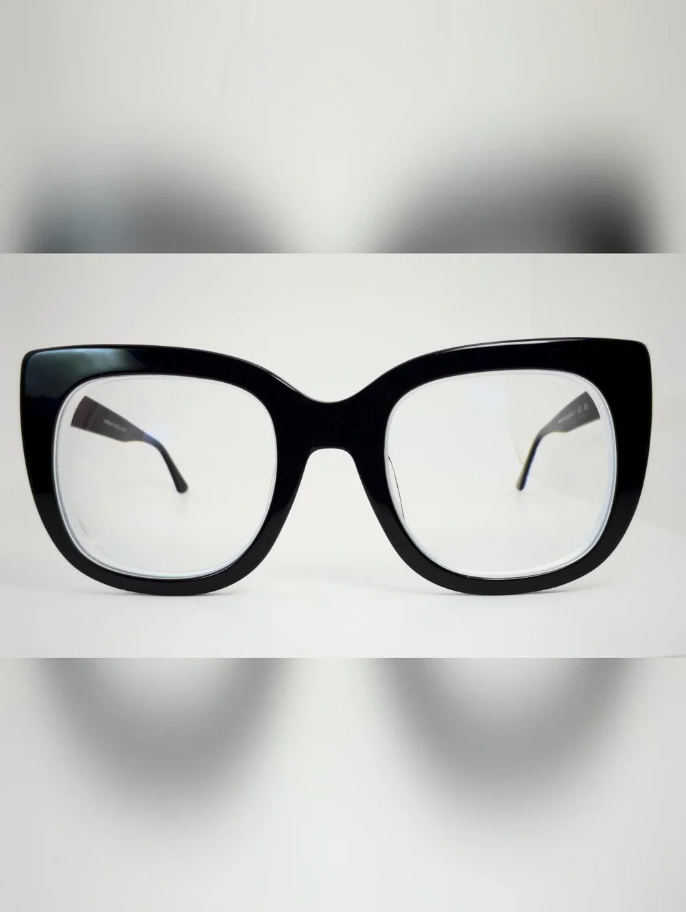 Unique. Women's Bold Black Oversized Square Glasses. Animal Print. Opthalmic